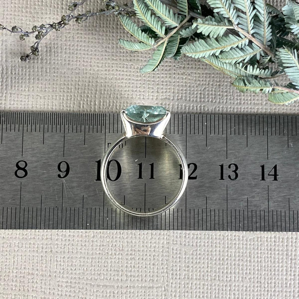 Aquamarine Trillion Cut Ring