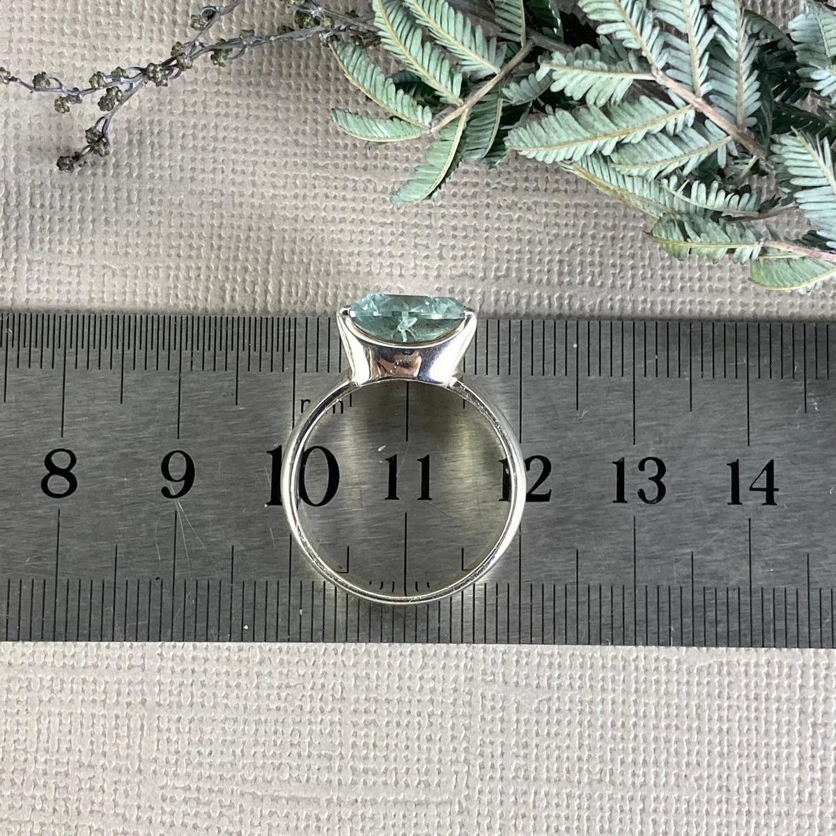 Aquamarine Trillion Cut Ring