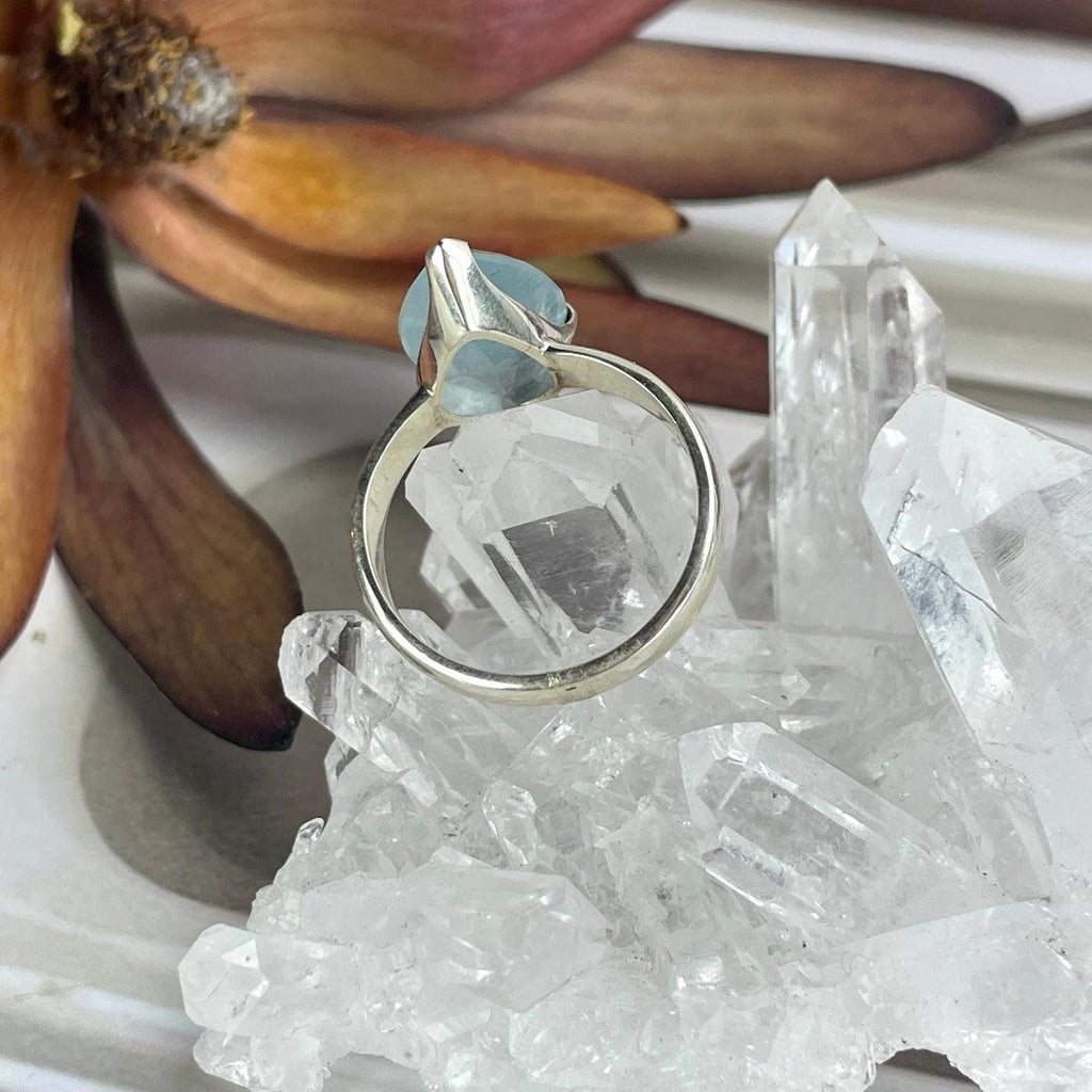 Pale Blue Aquamarine Ring