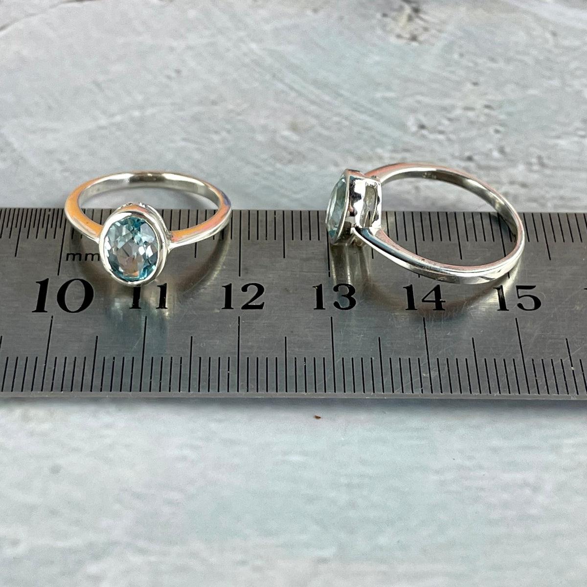 Blue Topaz Oval Cut Ring