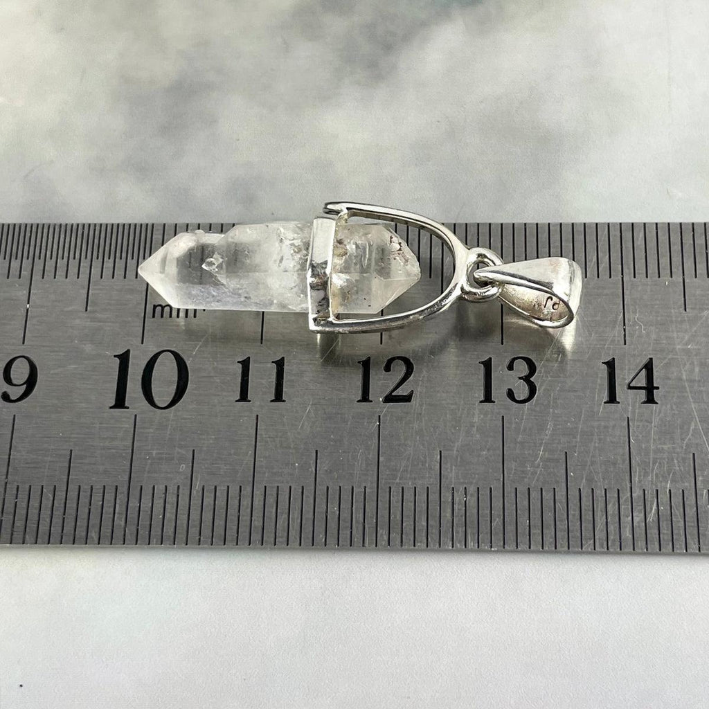 Tibetan Quartz Raw Small Double Terminated Point Pendant