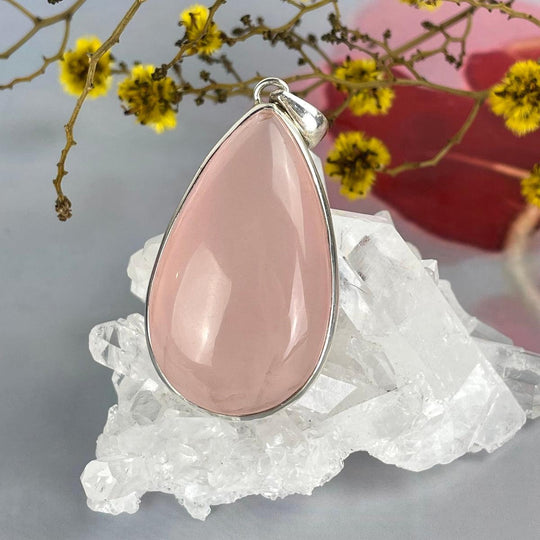 Rose Quartz Teardrop Pendant