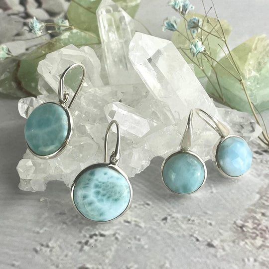 Larimar Round Earrings