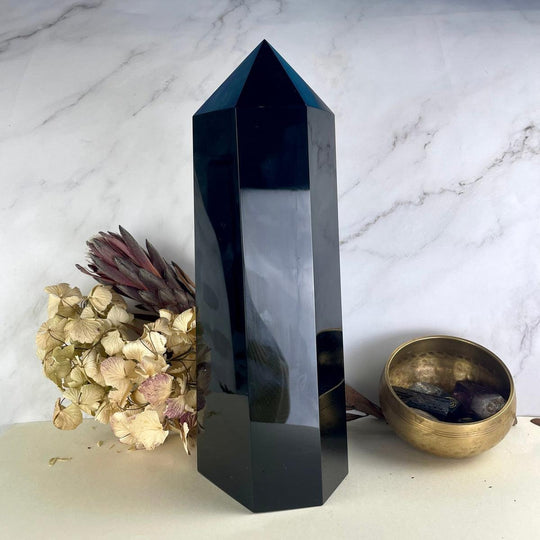 Black Obsidian Crystal Point 26cm
