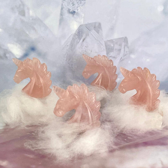 Rose Quartz Crystal Unicorn 5.5cm
