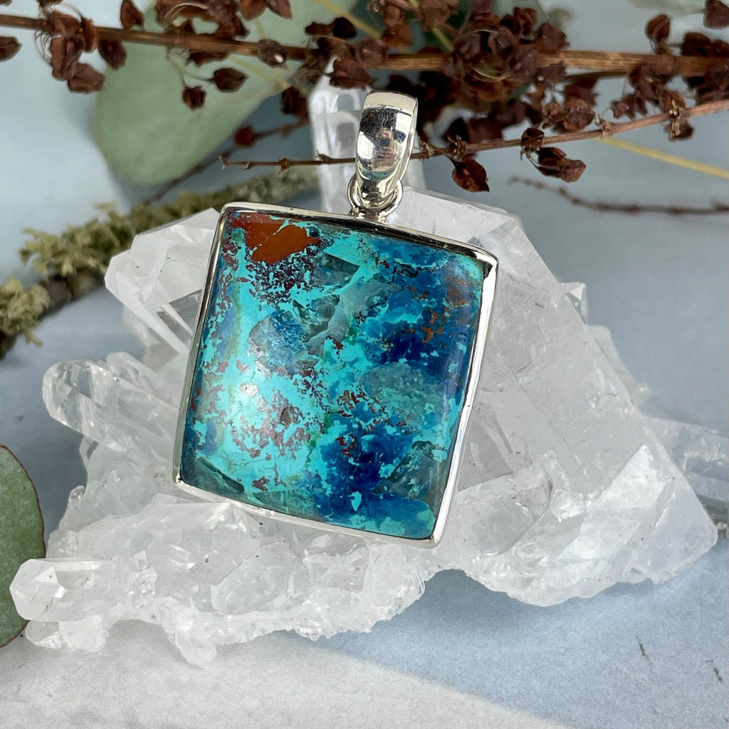 Shattuckite Silver Pendant