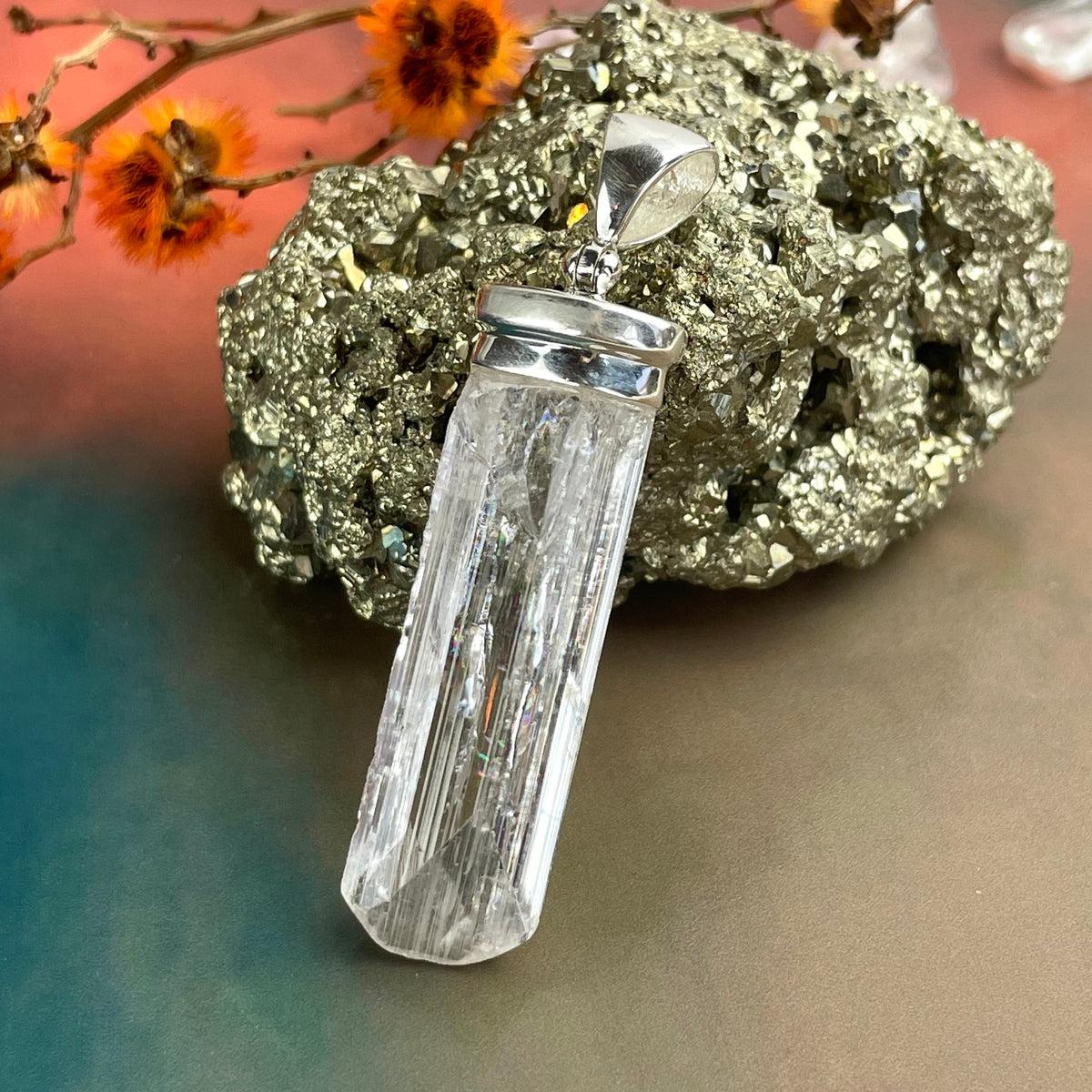 Danburite Crystal Bar Pendant