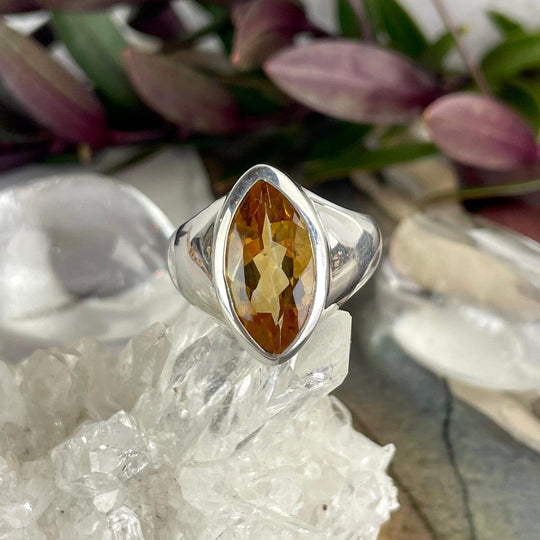 Citrine Natural Marquise Cut Ring