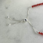 Carnelian And Sterling Silver Beads