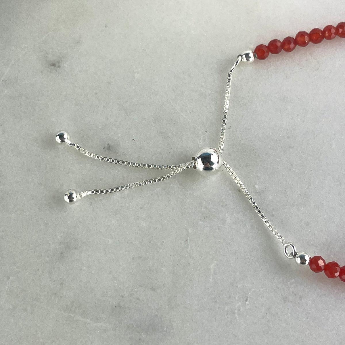 Carnelian And Sterling Silver Beads