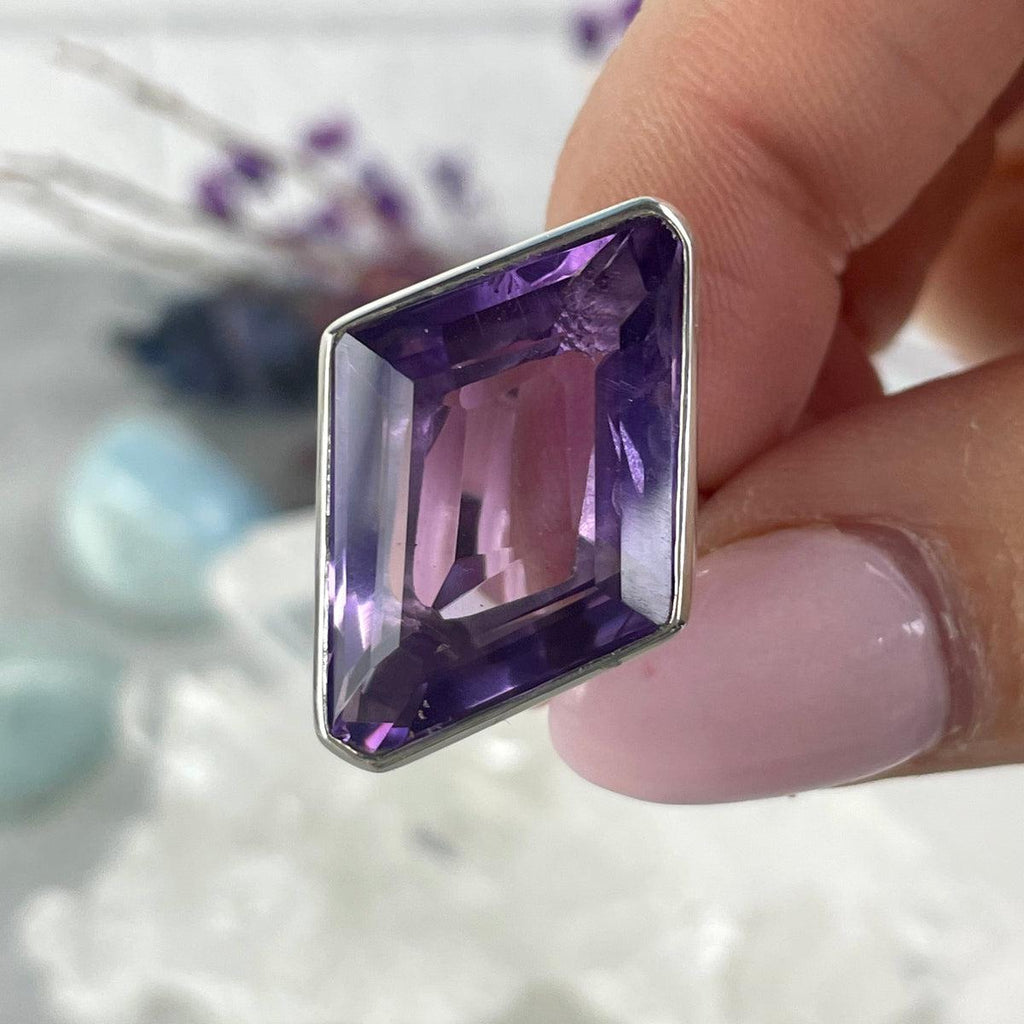 Amethyst Diamond Shape Ring