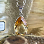Yellow Teardrop Crystal Pendant