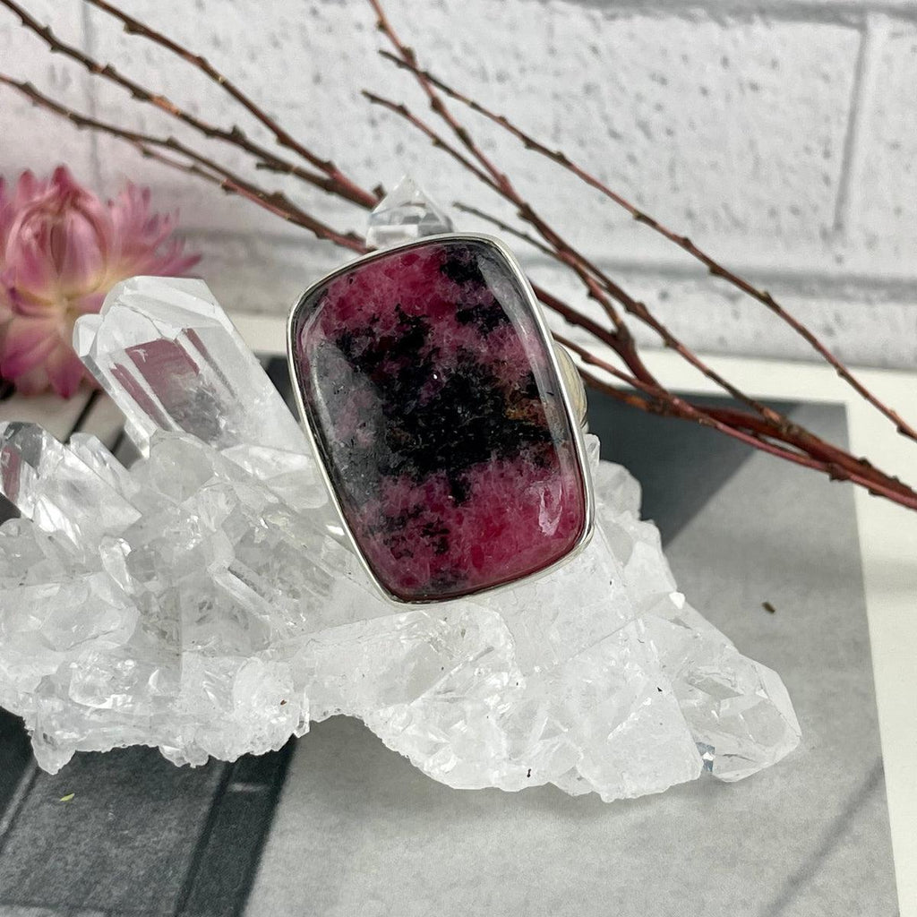 Pink And Black Stone Ring