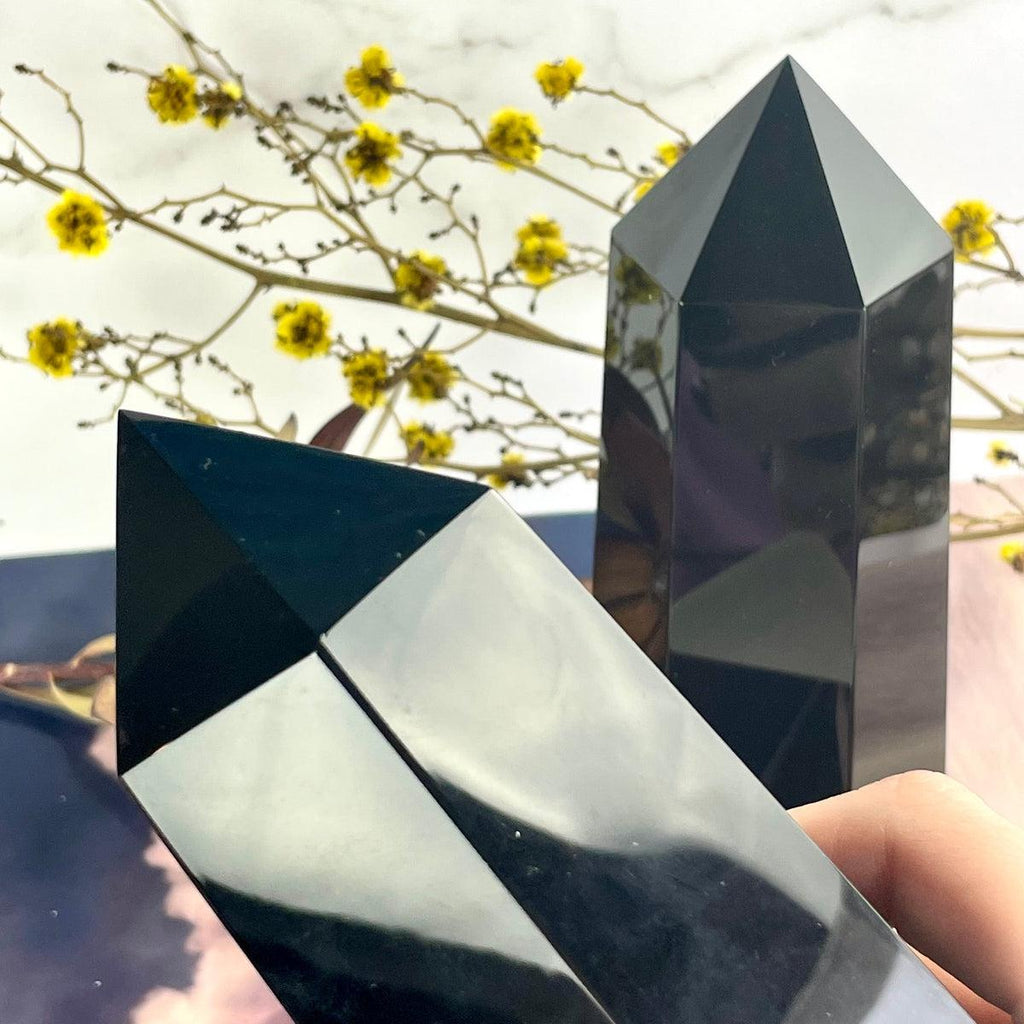 Black Obsidian Crystal Point 15cm