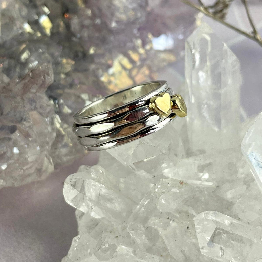 Mixed Metal Heart Ring