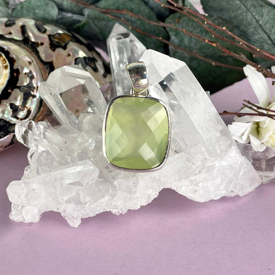 Prehnite Rectangle Pendant