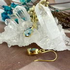 Gold Blue Crystal Earrings
