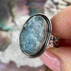 Large Band Size Aquamarine Ring
