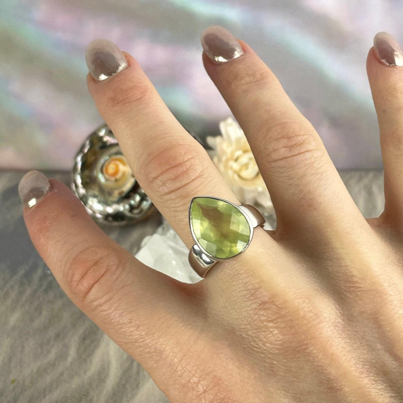 Prehnite Sterling Silver Ring