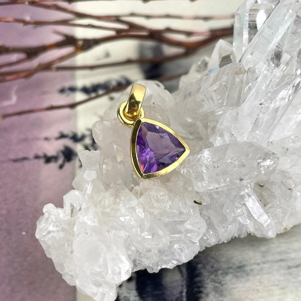 Amethyst Trillion Pendant