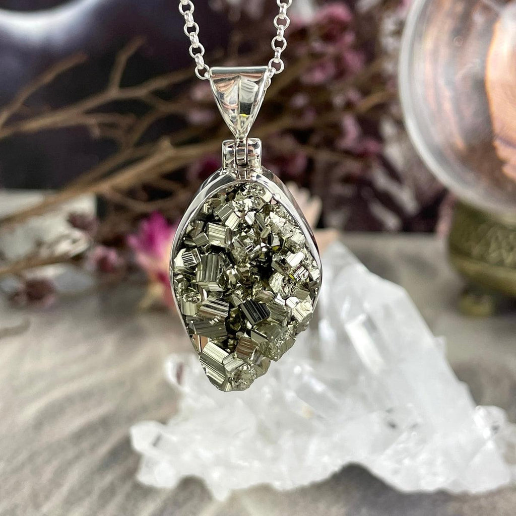 Freeform Pyrite Crystal Pendant