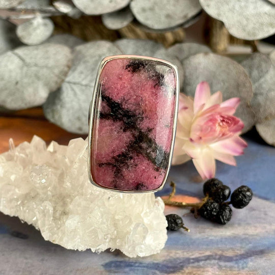 Rhodonite Rectangle Ring