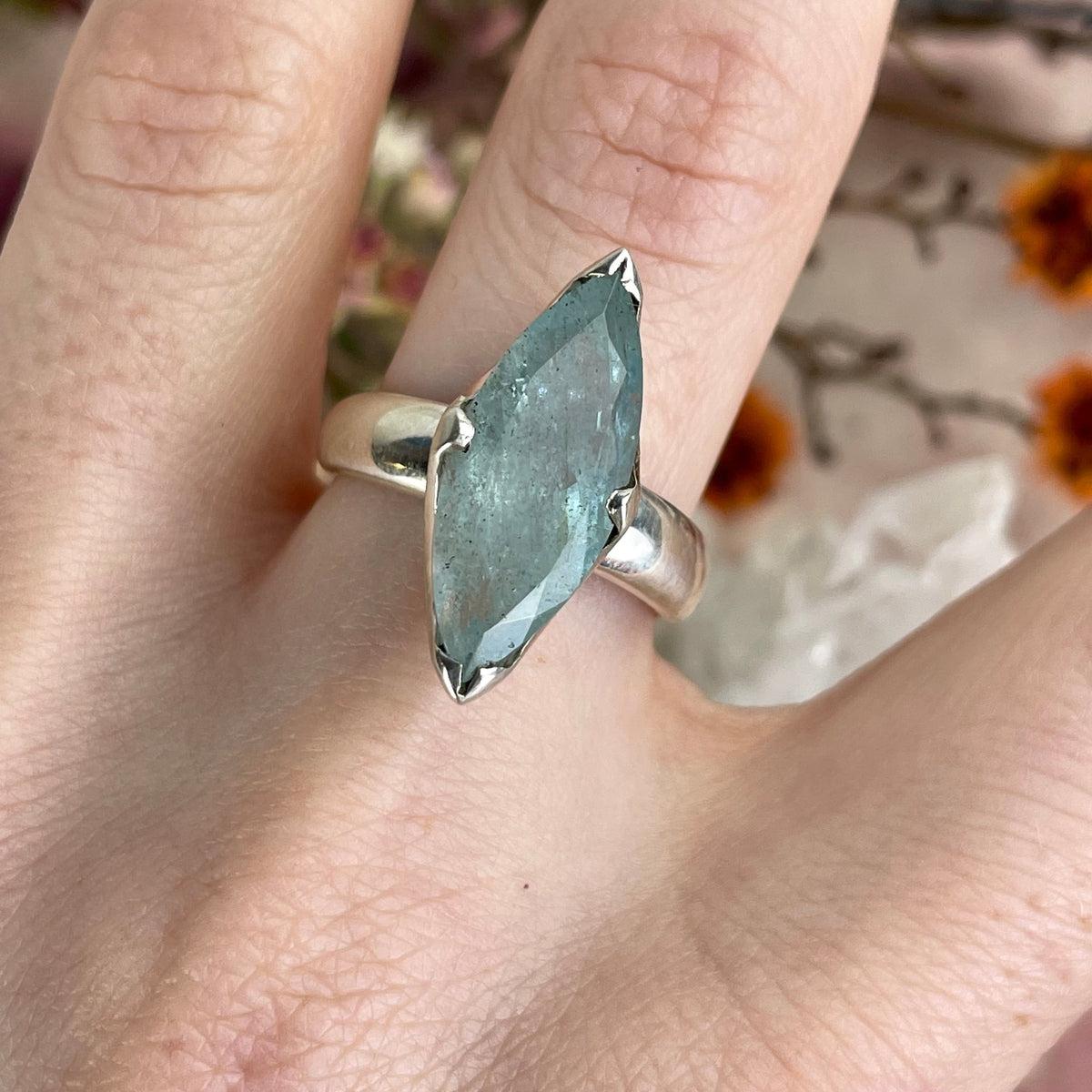 Marquise Style Aquamarine Ring