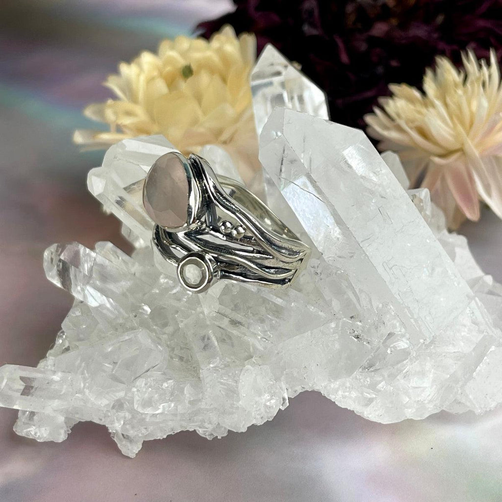Contemporary Rose Quartz Ring