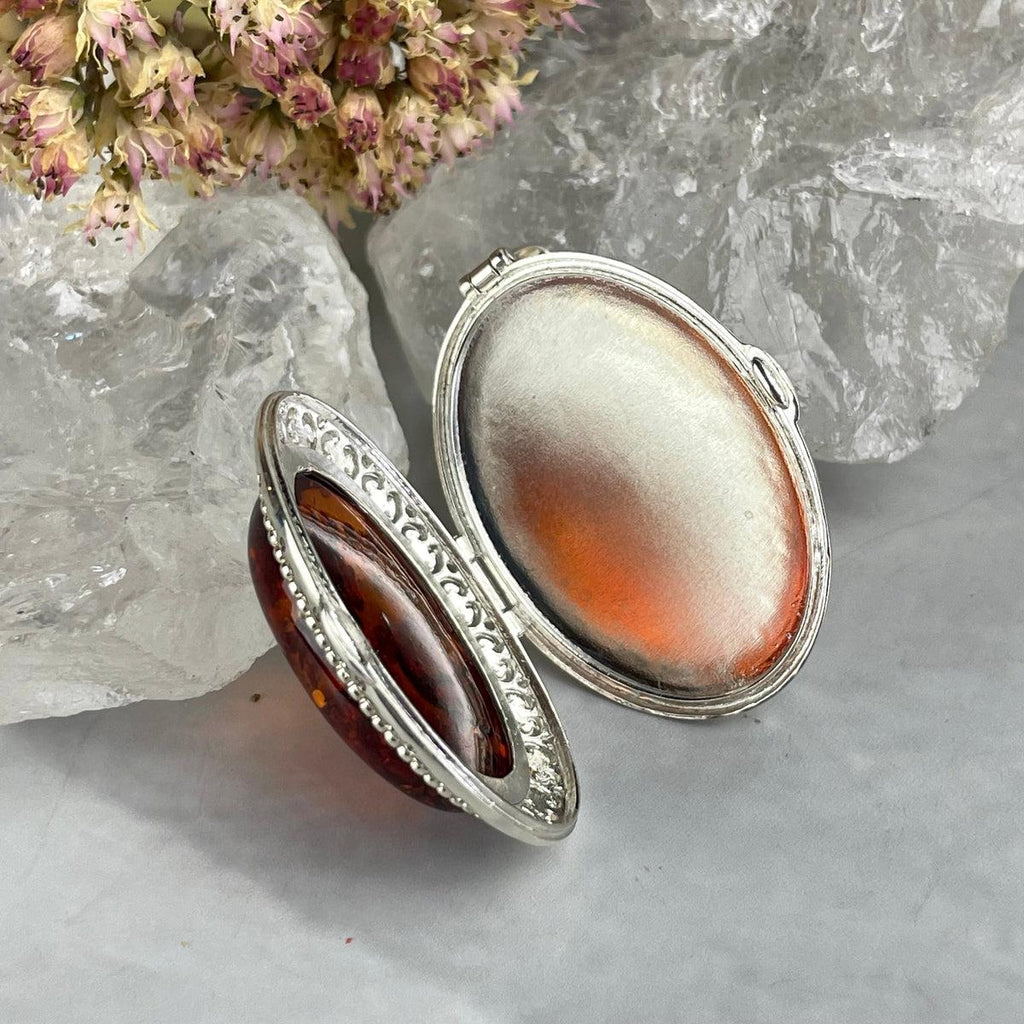 Ornate Amber Oval Pendant