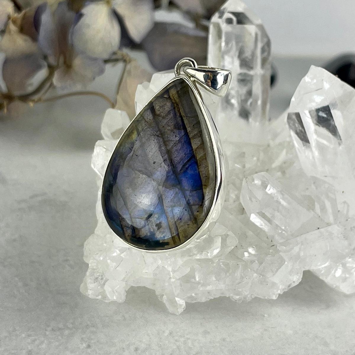 Teardrop Shaped Labradorite Pendant
