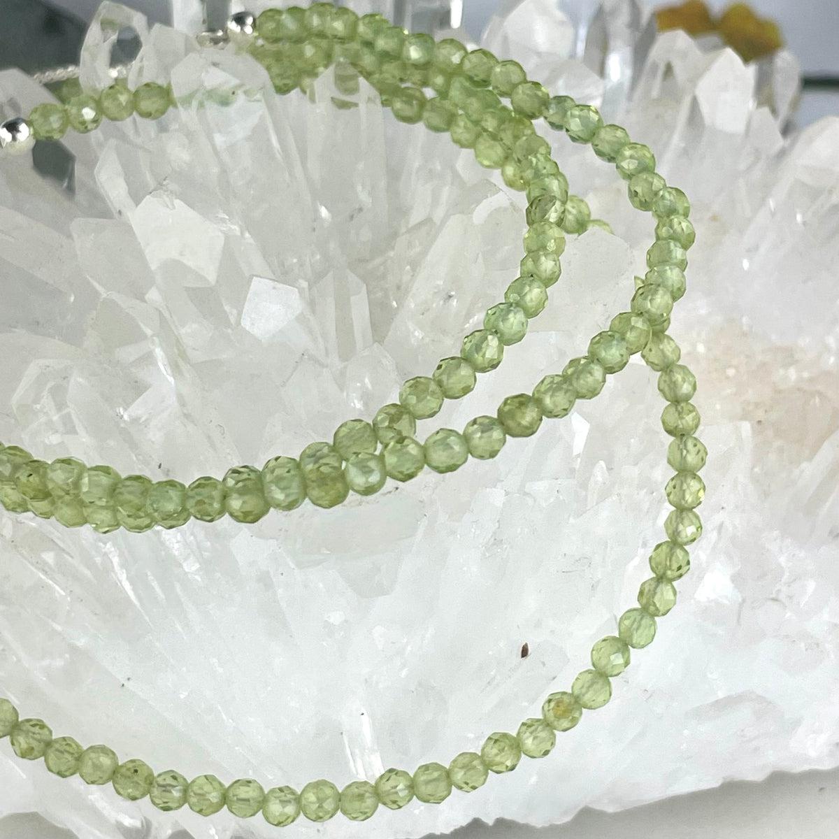 Peridot And Sterling Silver Beads