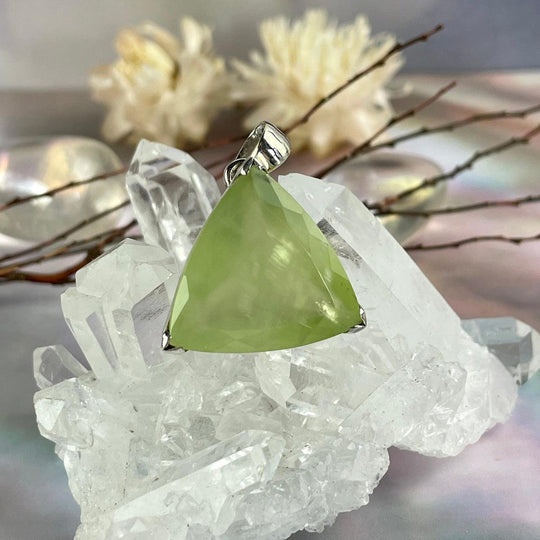 Prehnite Trillion Pendant