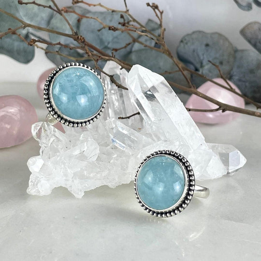 Aquamarine Round Ring