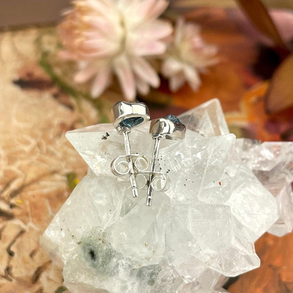 Raw Aquamarine Studs