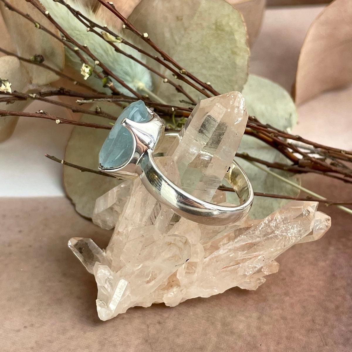 Aquamarine Sterling Silver Ring