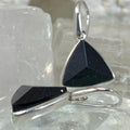 Black Tourmaline Triangle Drop Earrings