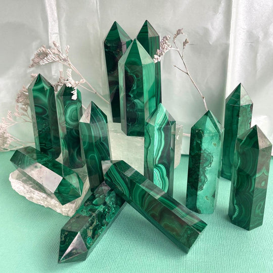 Malachite Crystal Points 6.5cm-9.5cm
