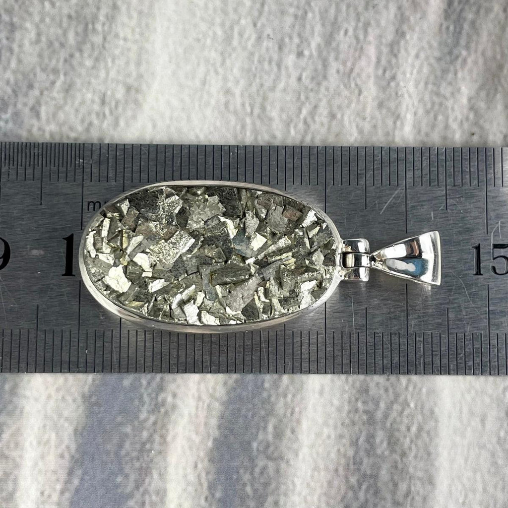 Long Oval Pyrite Pendant