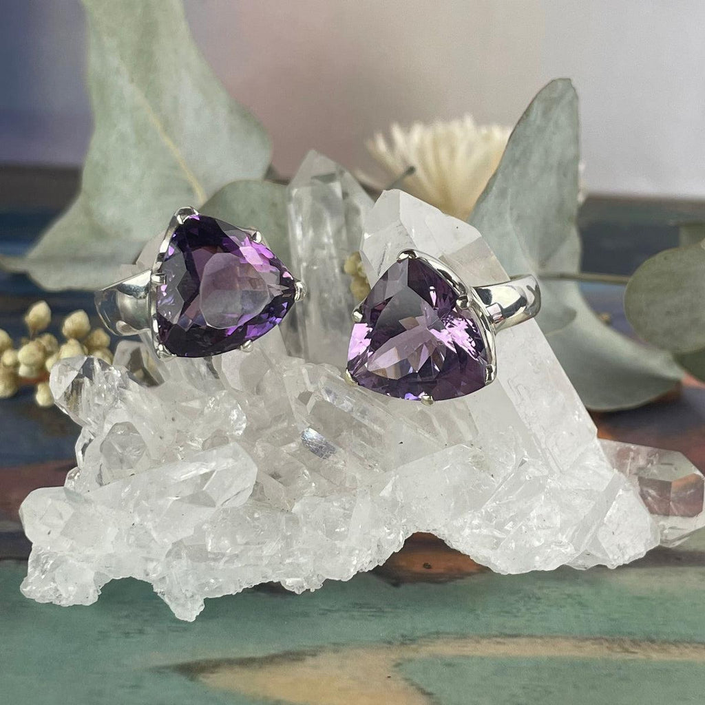 Amethyst Triangle Ring