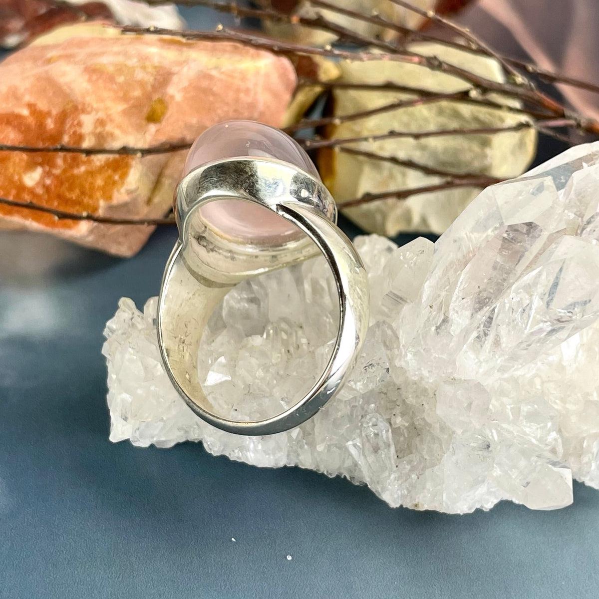 Pale Pink Rose Quartz Ring