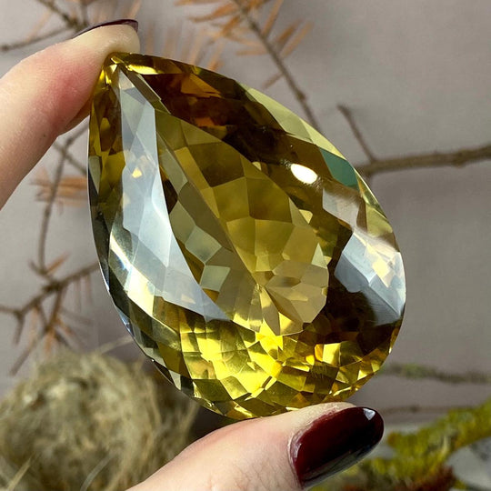 Citrine Natural 500CT Faceted Teardrop Gemstone