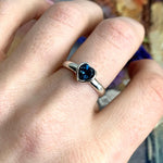 Blue Topaz Sterling Silver Heart Ring