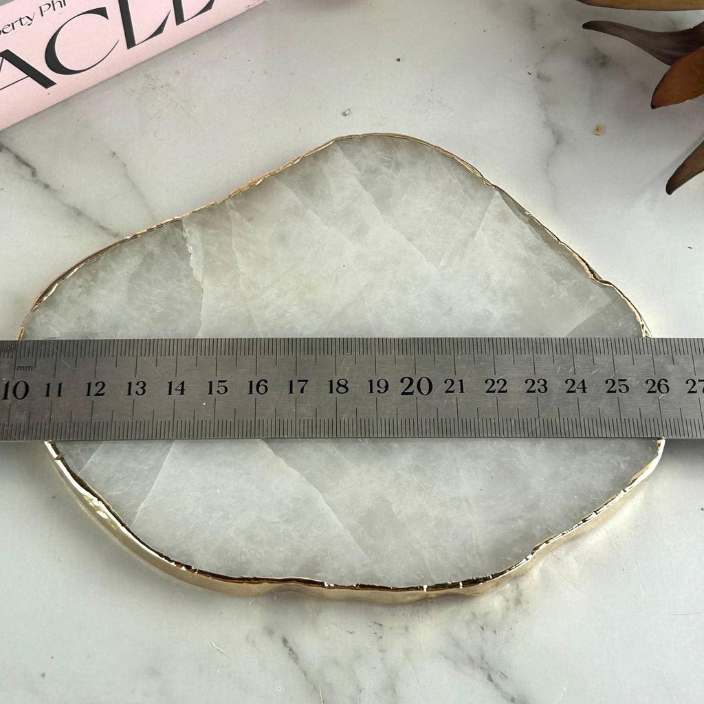 Quartz Crystal Slice With Gold