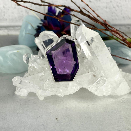 Geometric Shape Crystal Ring