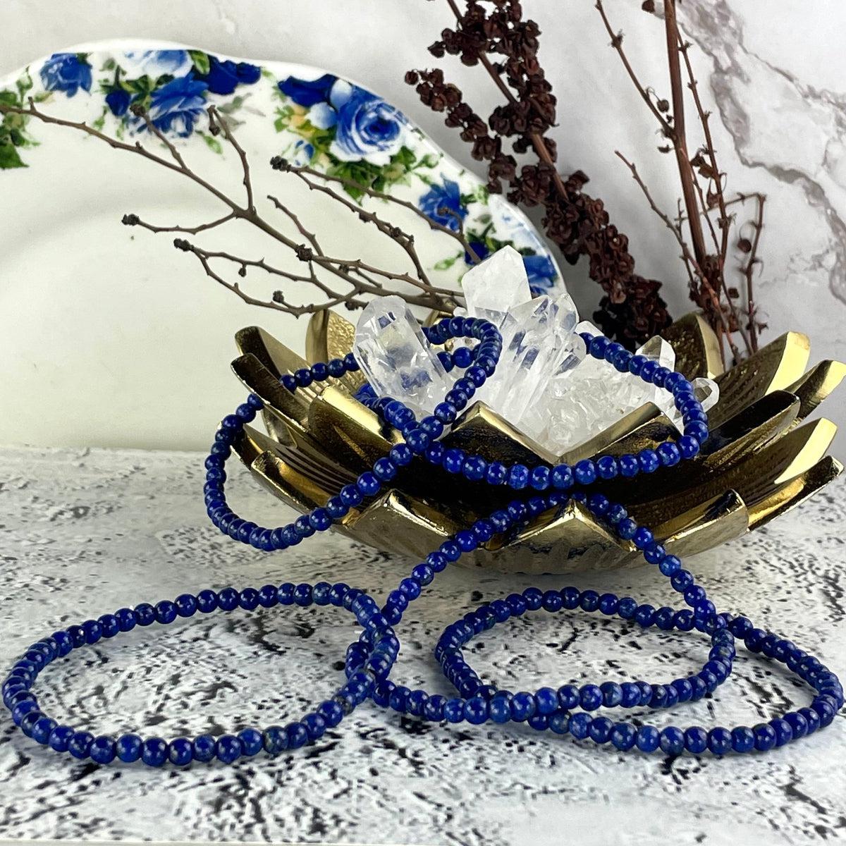 Bright Blue Crystal Bead Bracelet