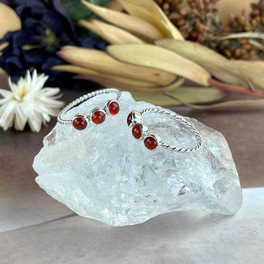 Baltic Cherry Amber Three Stone Ring