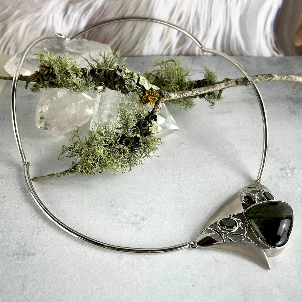 Moldavite Silver Necklace