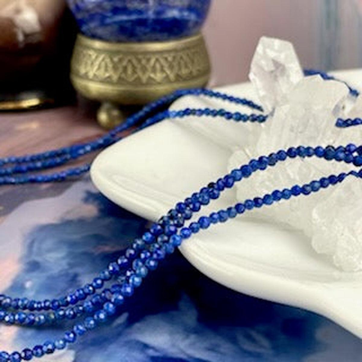 Lapis Lazuli Faceted 2-2.5mm Bead Necklace