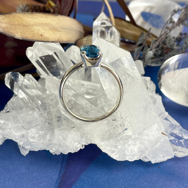 Blue Gemstone Rectangle Ring