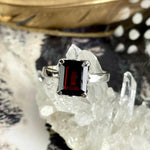 Garnet Sterling Silver Women's Ring